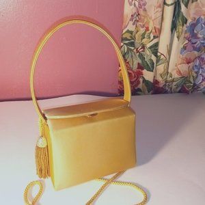 CROSSBODY YELLOW GORGEOUS VALERIE STEVENS SMALL TASSELED PURSE OF BEAUTY